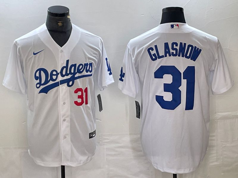 Men Los Angeles Dodgers #31 Glasnow White Nike Game MLB Jersey style 3->los angeles dodgers->MLB Jersey